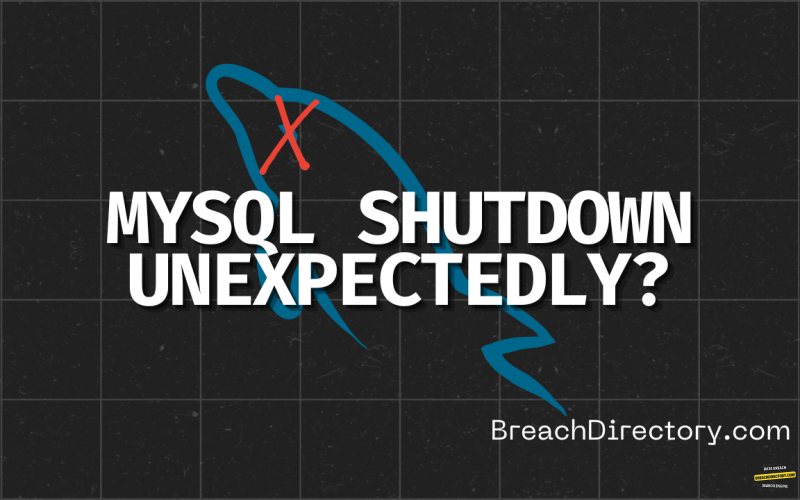 Error: MySQL Shutdown Unexpectedly.